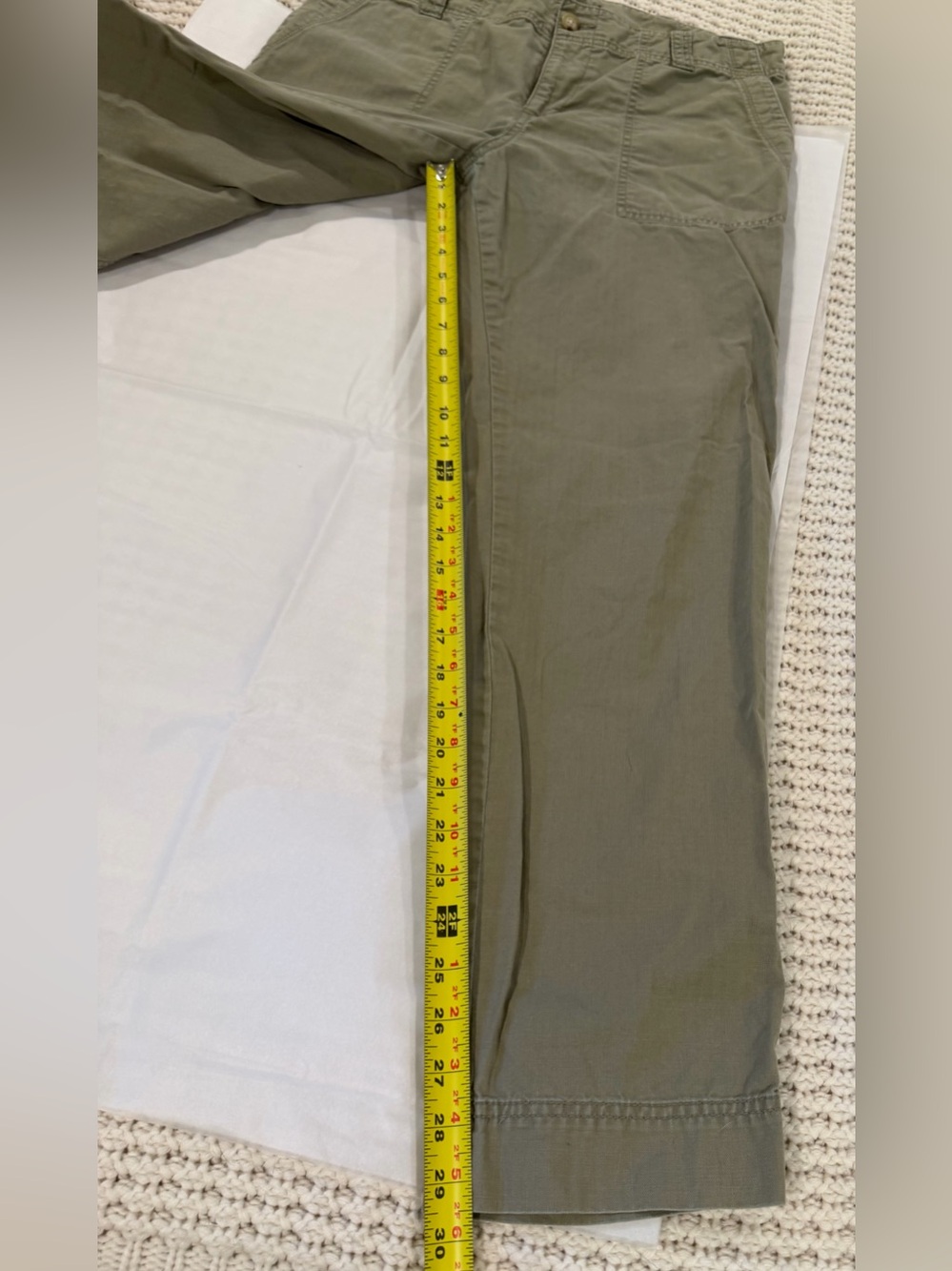 Vintage Ralph Lauren Green Utility Cargo Pants Cotton Size 10 - Picture 4 of 10